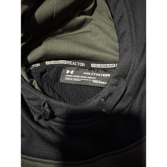 Men's Under Armour Coldgear Reactor Hoodie Pullover Black/Green -  Size XX-Large - Picture 6 of 9